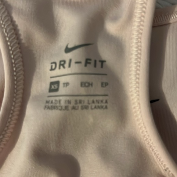 Nike Dri Fit Sports Bra Pink w Black Swoosh Size XS - Picture 3 of 5